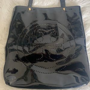 Tory Burch Black Patent Tote